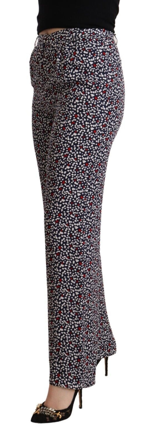 Michael Kors Schwarze bedruckte Straight Pants mit hoher Taille