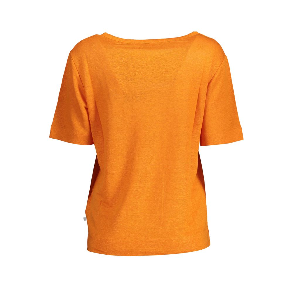 Gant Leinen-T-Shirt in Orange