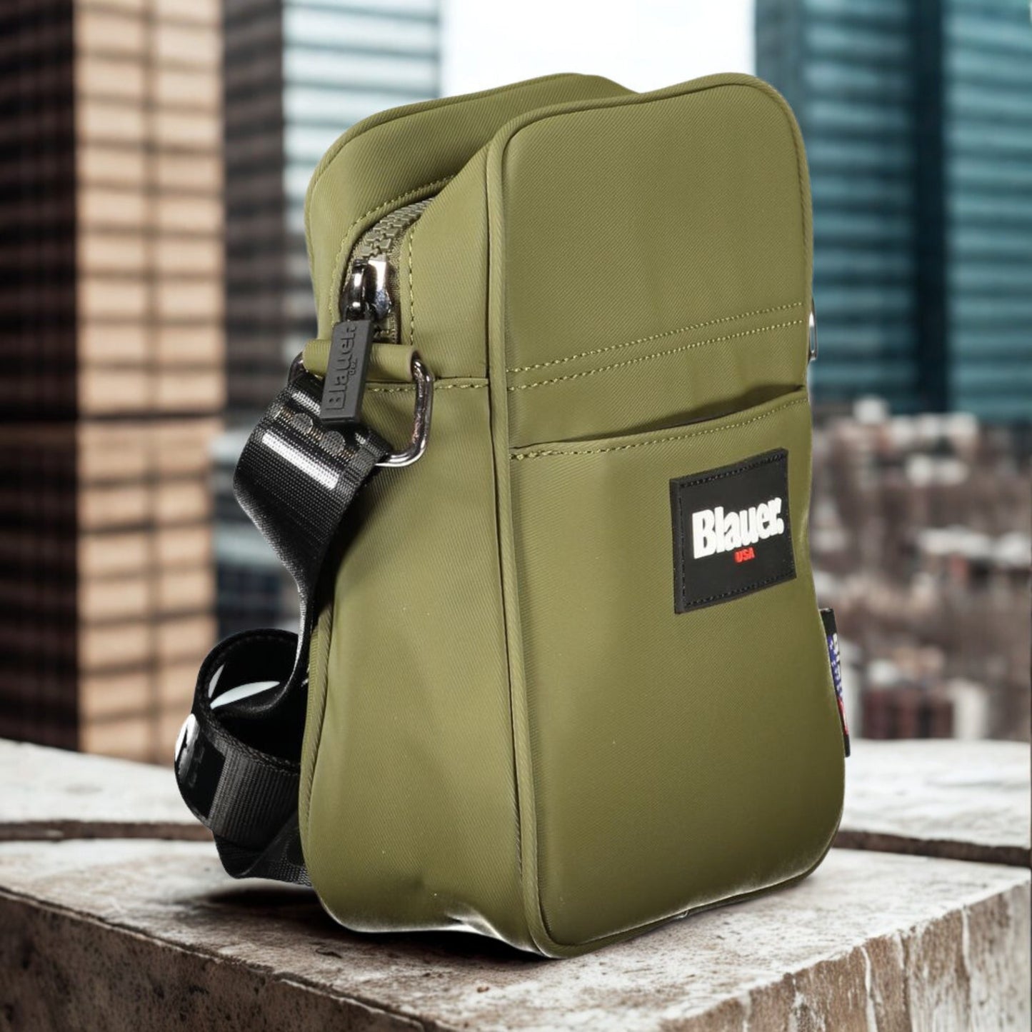 Blauer Grüne Polyester-Umhängetasche