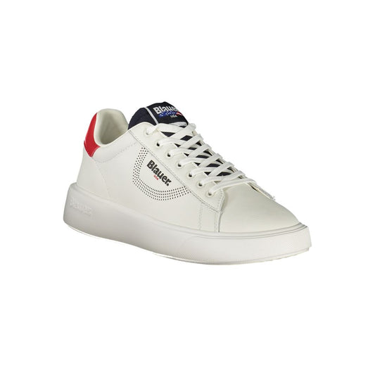 Blauer Weißer Polyester-Sneaker