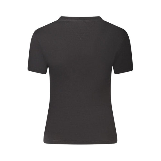 Tommy Hilfiger Schwarzes Baumwoll-T-Shirt für Frauen