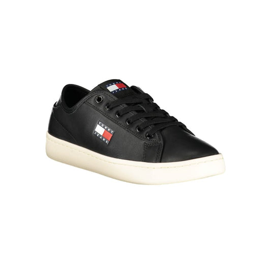 Tommy Hilfiger Schwarzes Leder Damen Sneaker