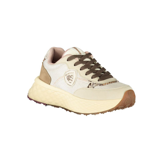 Blauer Beiger Polyester-Sneaker
