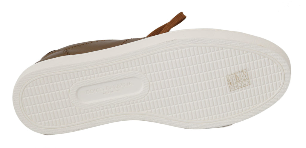 Dolce & Gabbana Gold Leather Men's Casual Sneakers