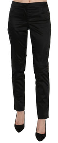 Outer Black Mid-Waist Skinny Trousers for Formal Wear