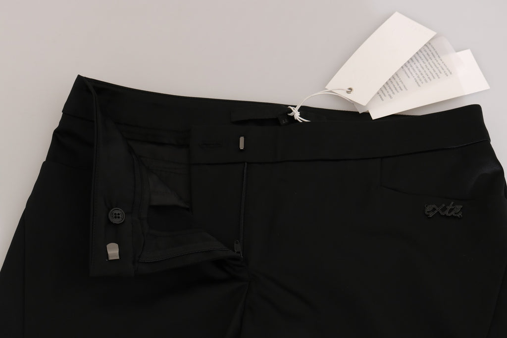 Outer Black Mid-Waist Skinny Trousers for Formal Wear