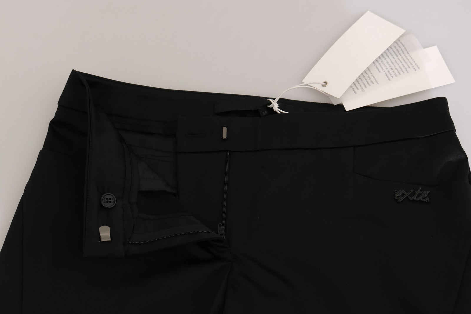 Outer Black Mid-Waist Skinny Trousers for Formal Wear