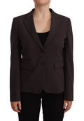 F.IT Brown Women's Long Sleeve Single Breasted Blazer