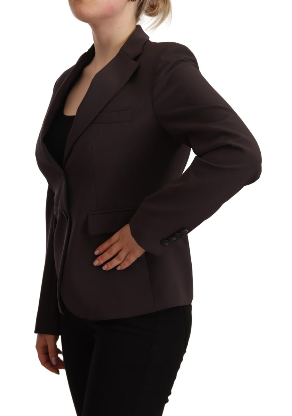 F.IT Brown Women's Long Sleeve Single Breasted Blazer