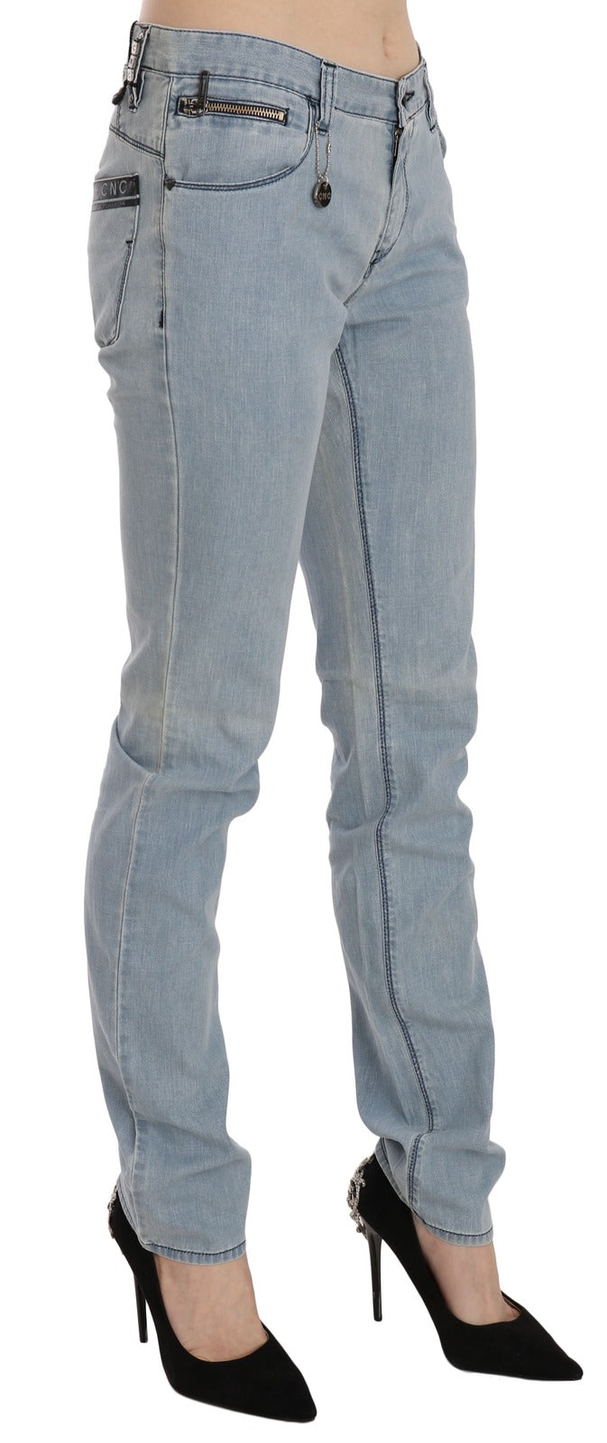 Costume National Hellblaue Skinny Jeans mit mittlerer Taille