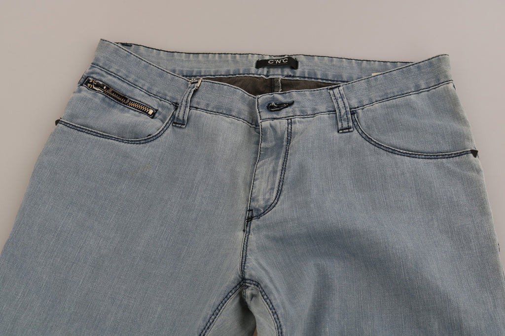 Costume National Hellblaue Skinny Jeans mit mittlerer Taille