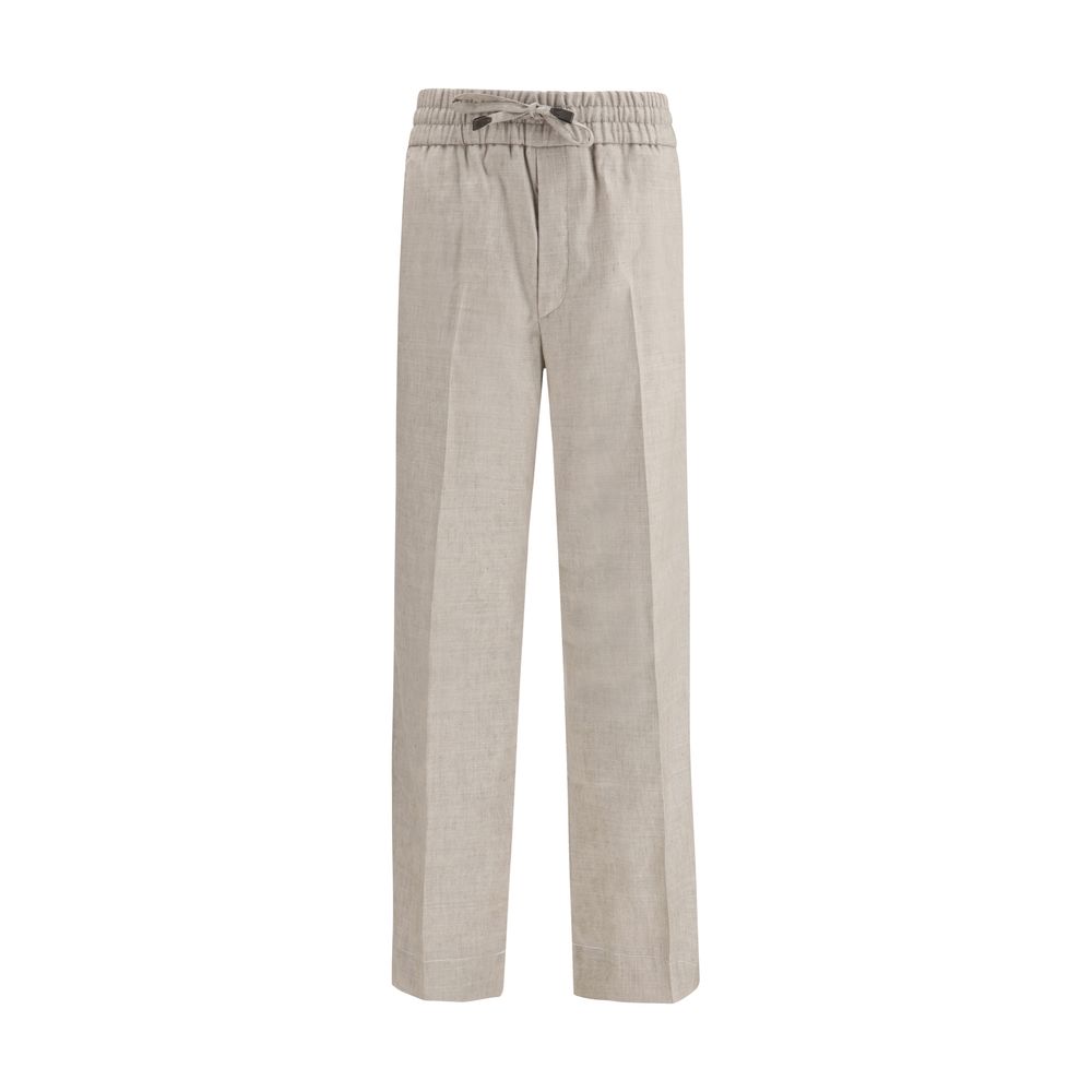 Brioni Braune Leinenhose