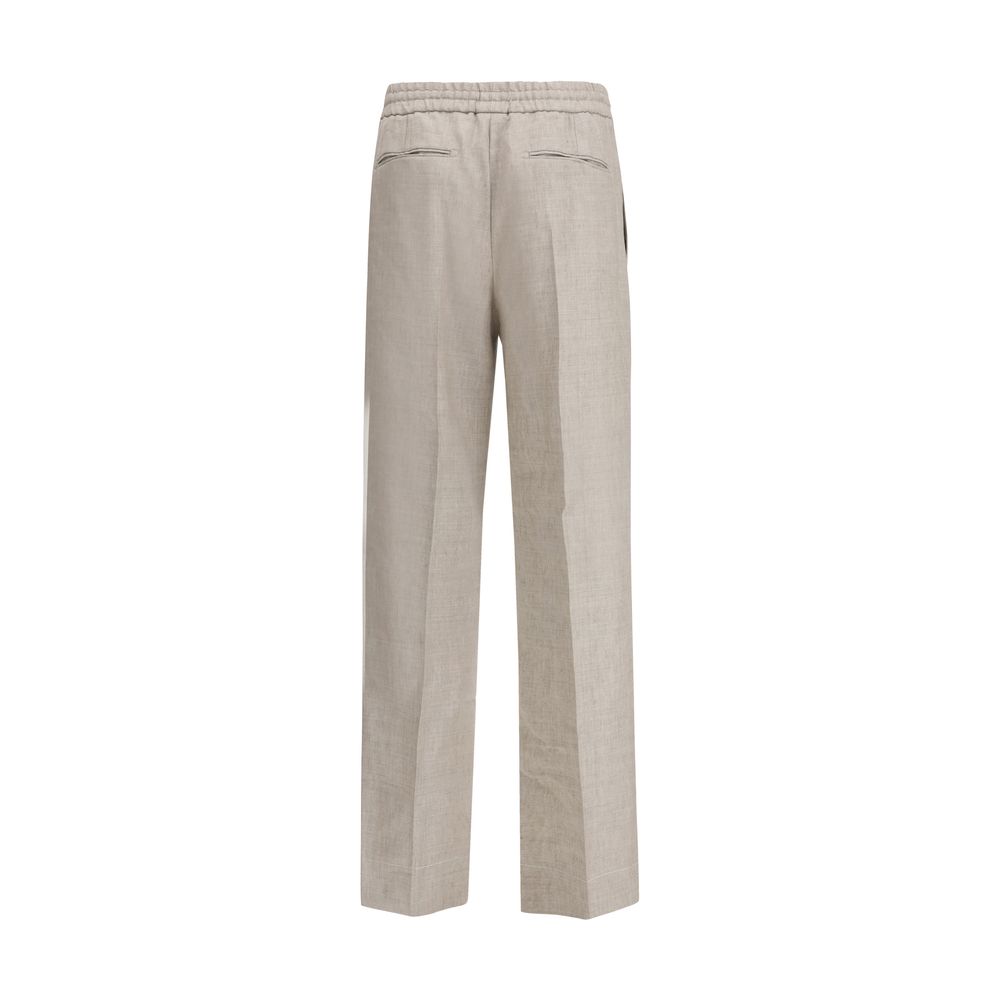 Brioni Braune Leinenhose