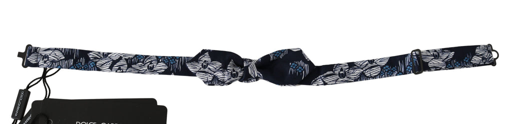 Dolce & Gabbana Navy Floral Slim Adjustable Neck Bow Tie Men's Bow Tie
