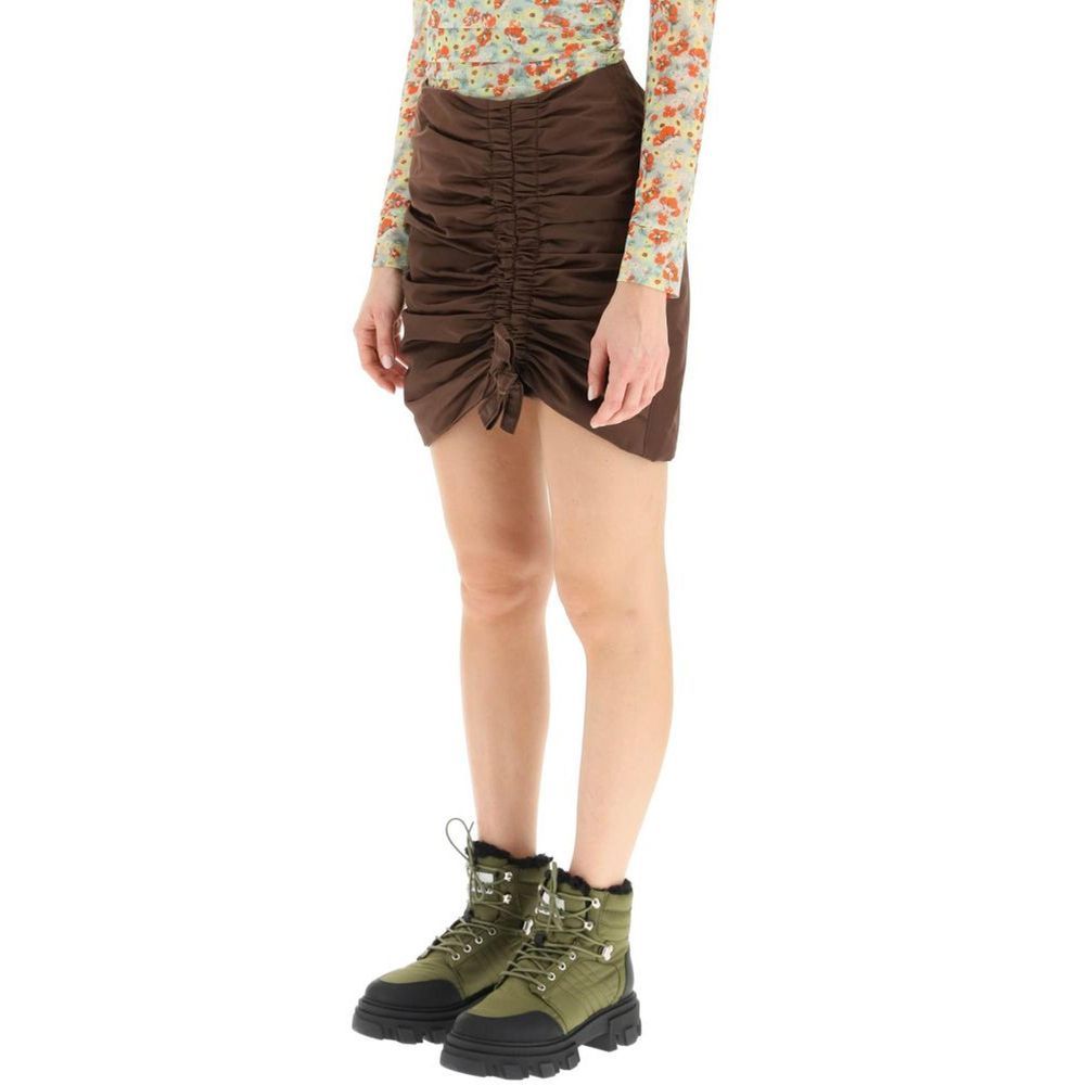 Ganni Brauner Acetate Mini Skirt