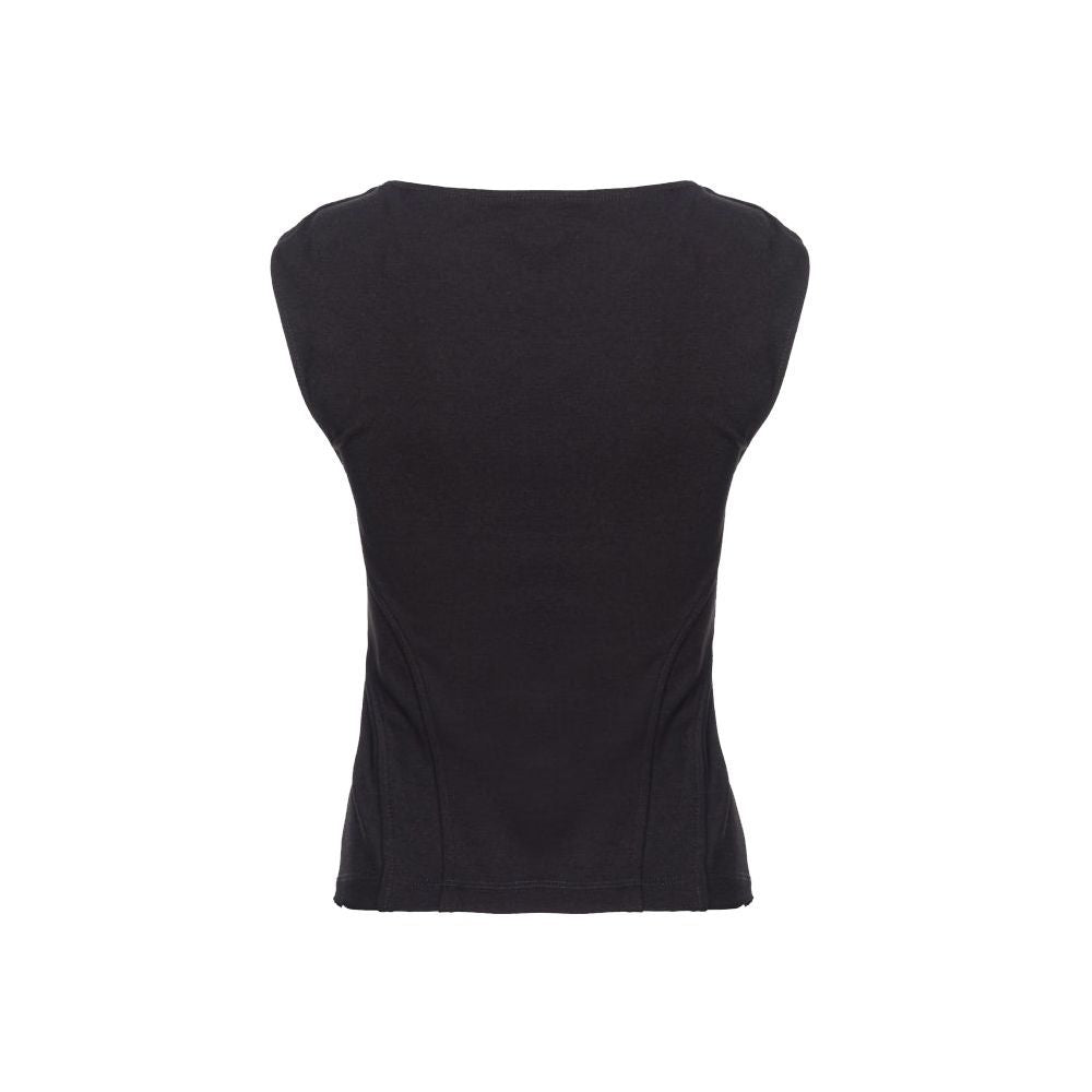 PINKO Schwarzes T-Shirt aus Nylon