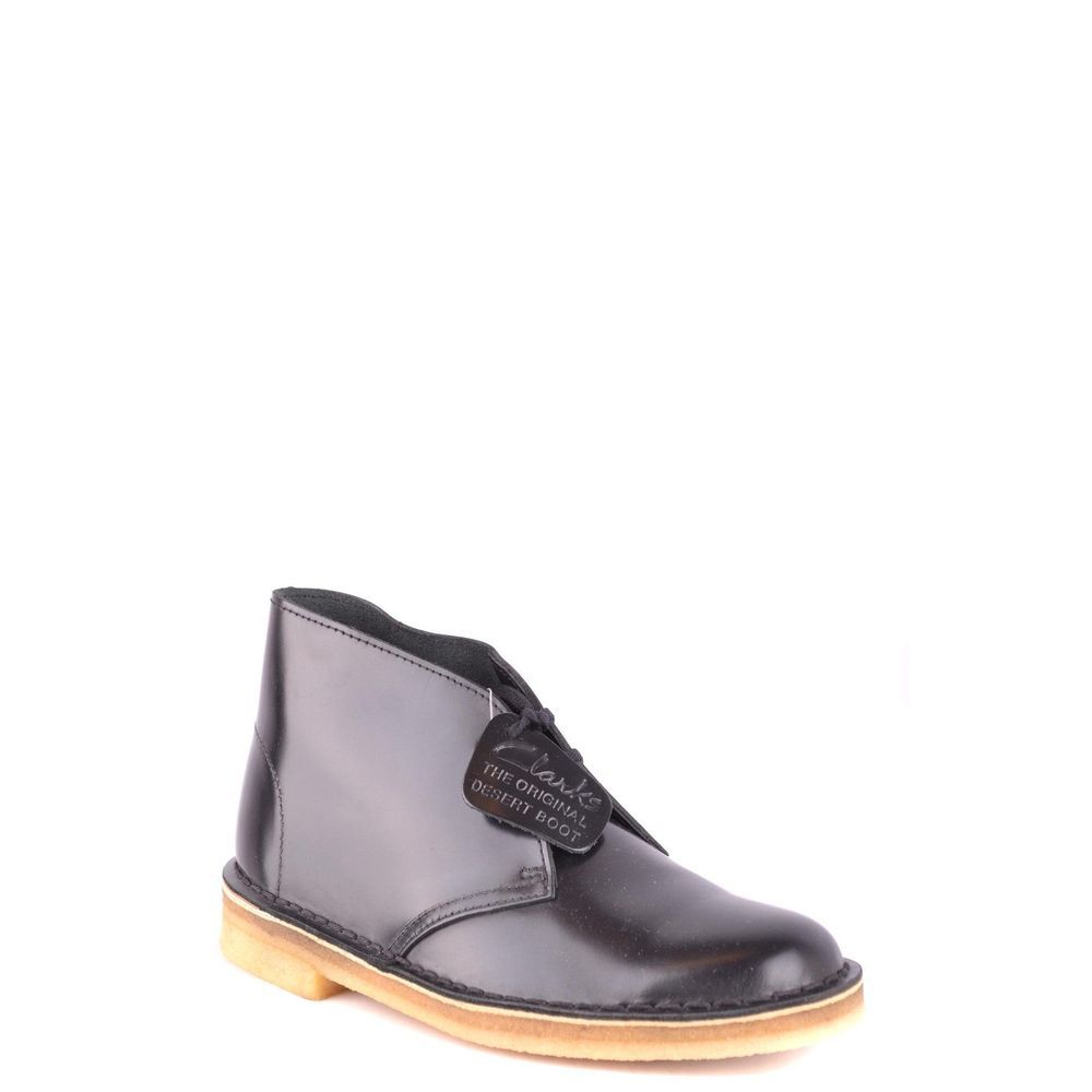 Clarks Schwarze Leder-Schnürstiefel