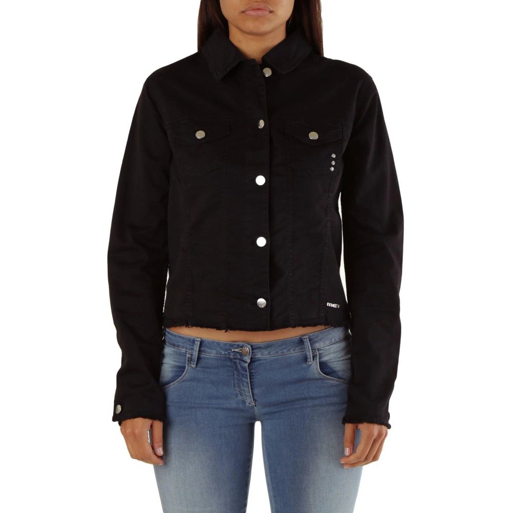 Met Schwarze Baumwoll-Denimjacke