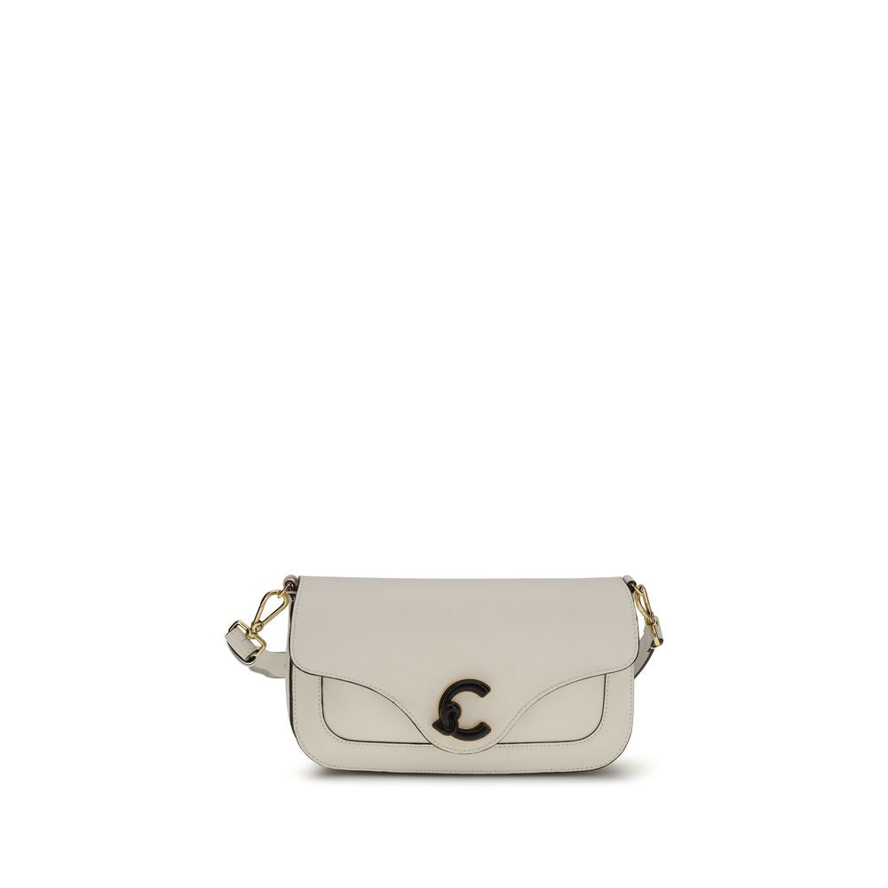 Coccinelle White Calfskin Shoulder Bag Bos Taurus