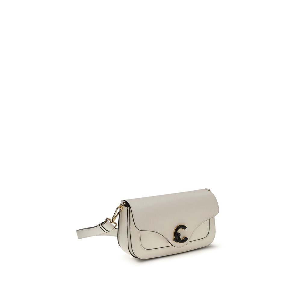 Coccinelle White Calfskin Shoulder Bag Bos Taurus