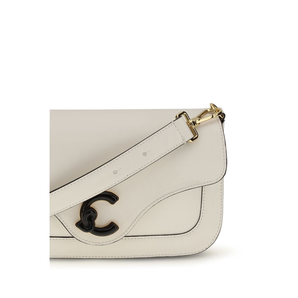 Coccinelle White Calfskin Shoulder Bag Bos Taurus