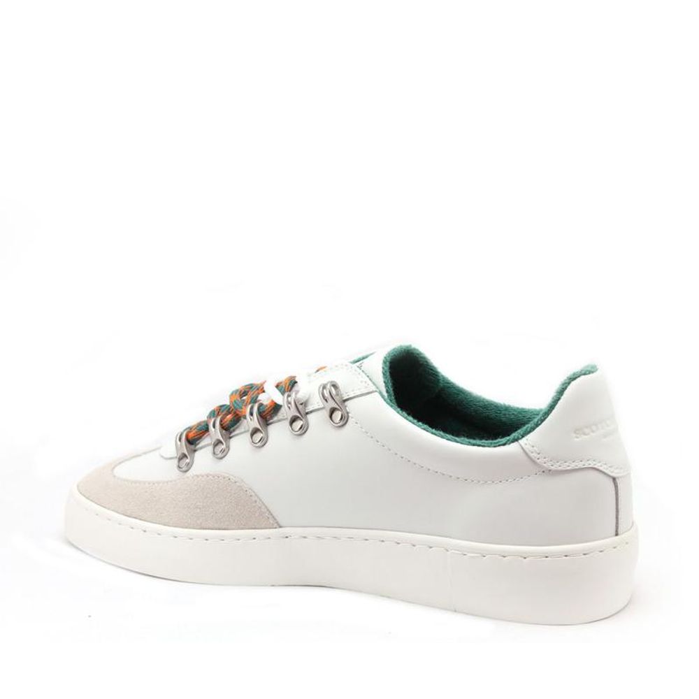 Scotch & Soda White Leather Low-Top Sneakers