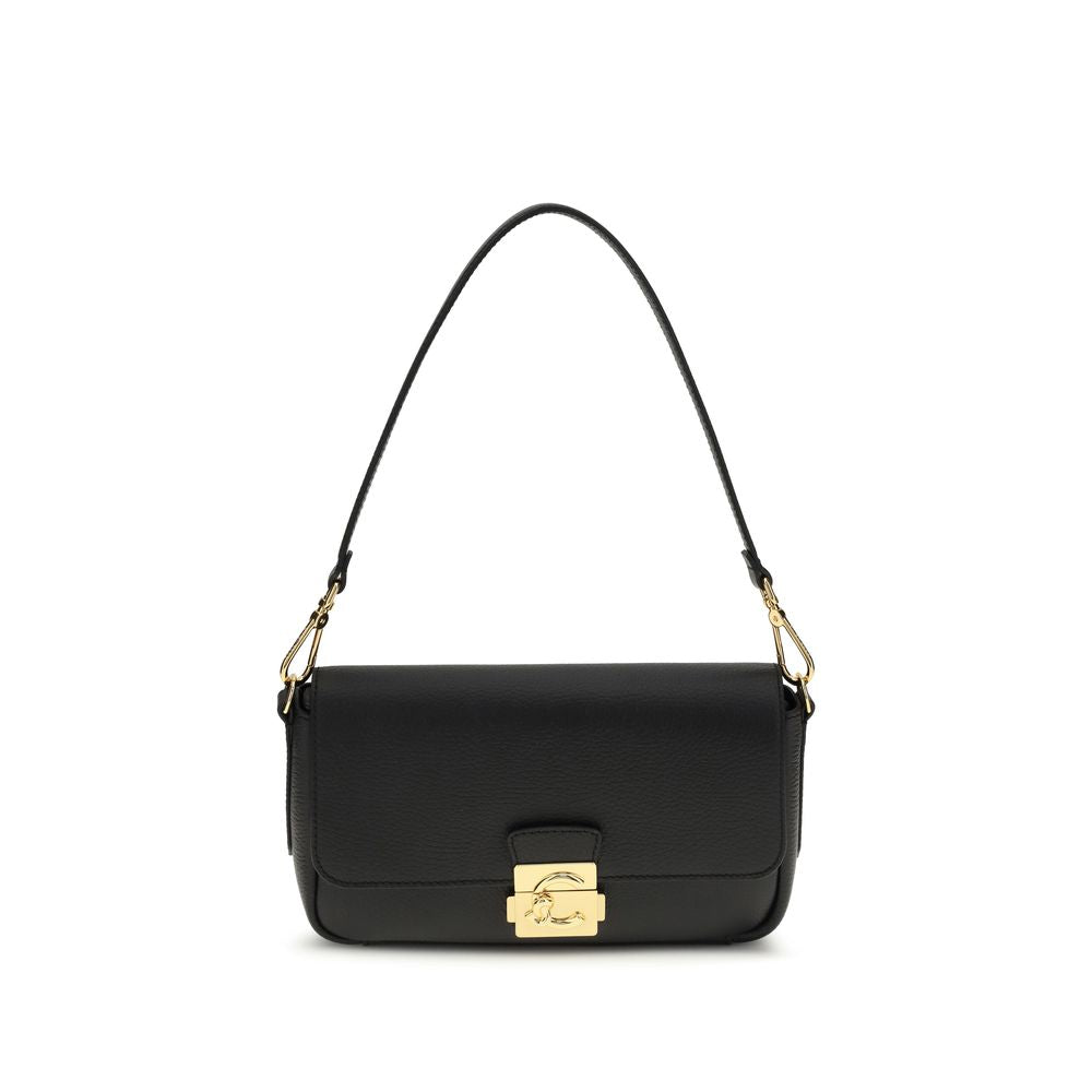 Coccinelle Schwarze Bos Taurus Kalbsleder Schultertasche