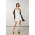 Patrizia Pepe Silbernes Cocktailkleid aus Nylon