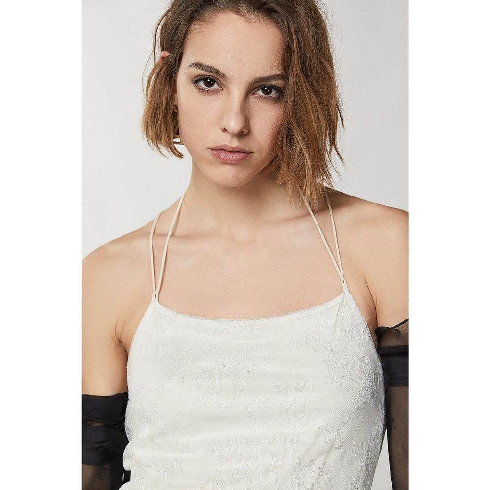 Patrizia Pepe Silbernes Cocktailkleid aus Nylon