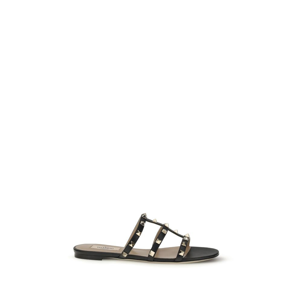 Valentino Garavani Black Bos Taurus Calfskin Mules