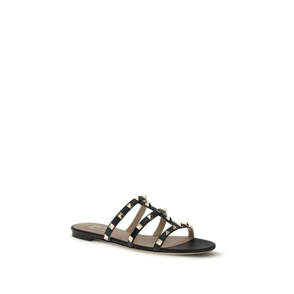 Valentino Garavani Black Bos Taurus Calfskin Mules