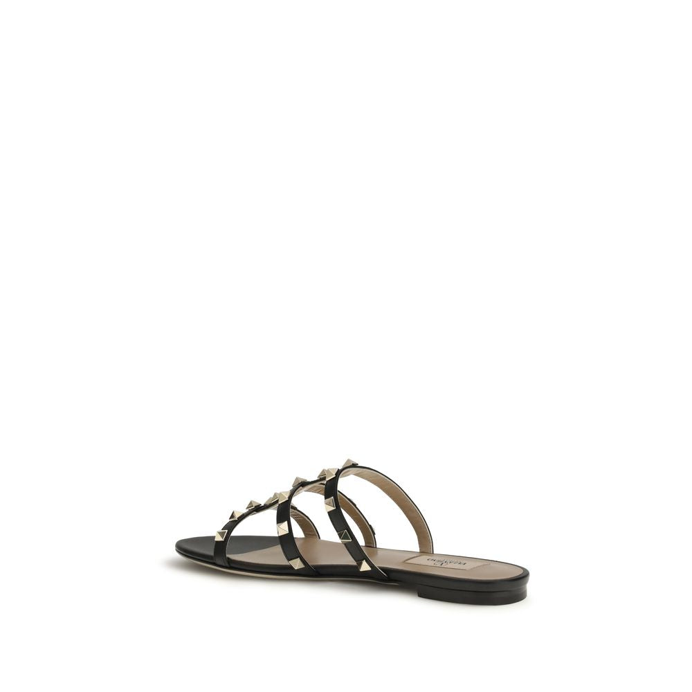 Valentino Garavani Black Bos Taurus Calfskin Mules