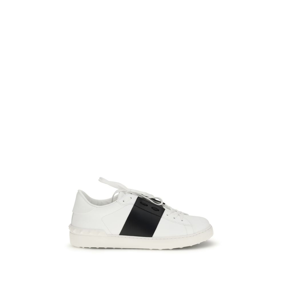 Valentino Garavani Weiße Low-Top-Sneaker aus Kalbsleder Bos Taurus