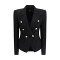 Balmain Schwarze Wolljacken und Mäntel