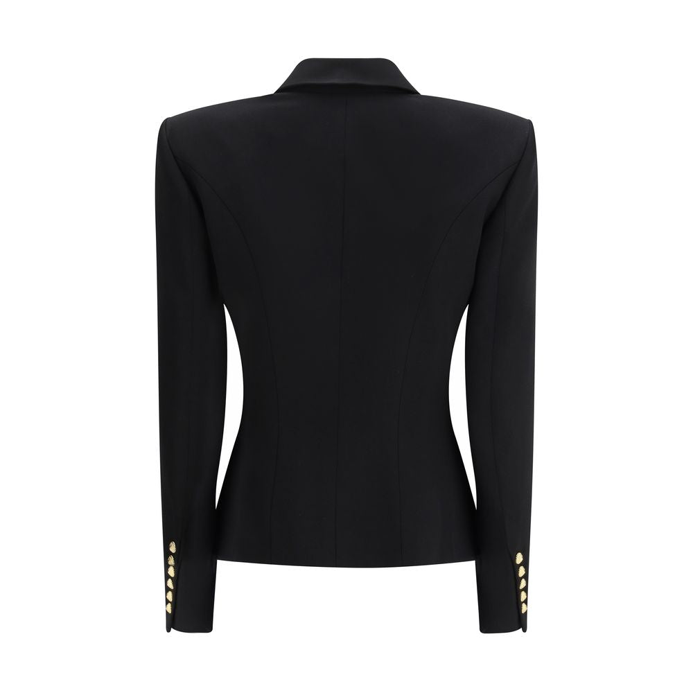 Balmain Schwarze Wolljacken und Mäntel