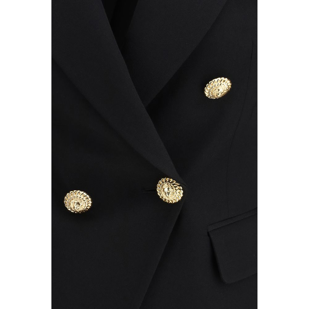 Balmain Schwarze Wolljacken und Mäntel