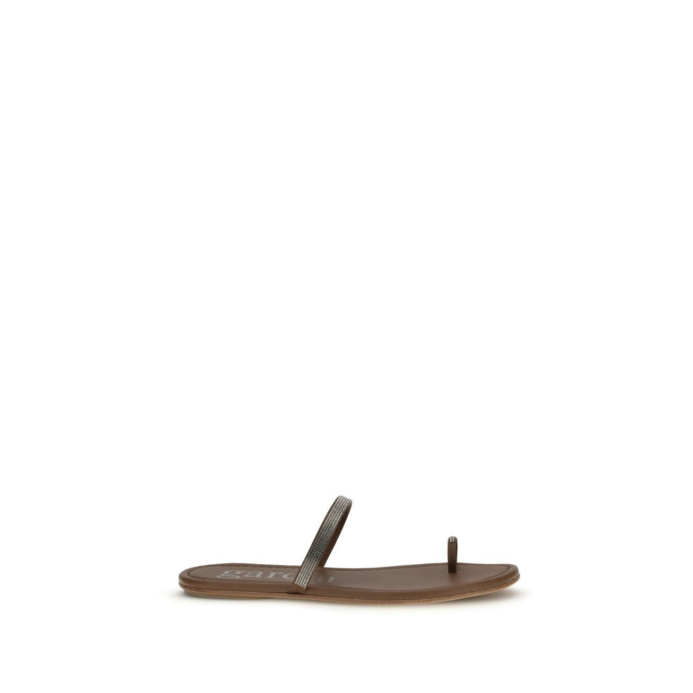 Pedro García Braune Sandalen aus Seide