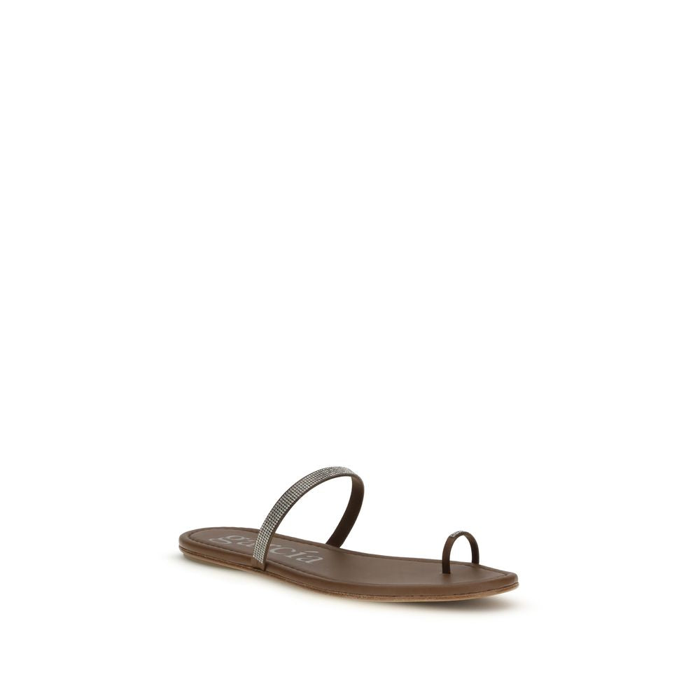 Pedro García Braune Sandalen aus Seide