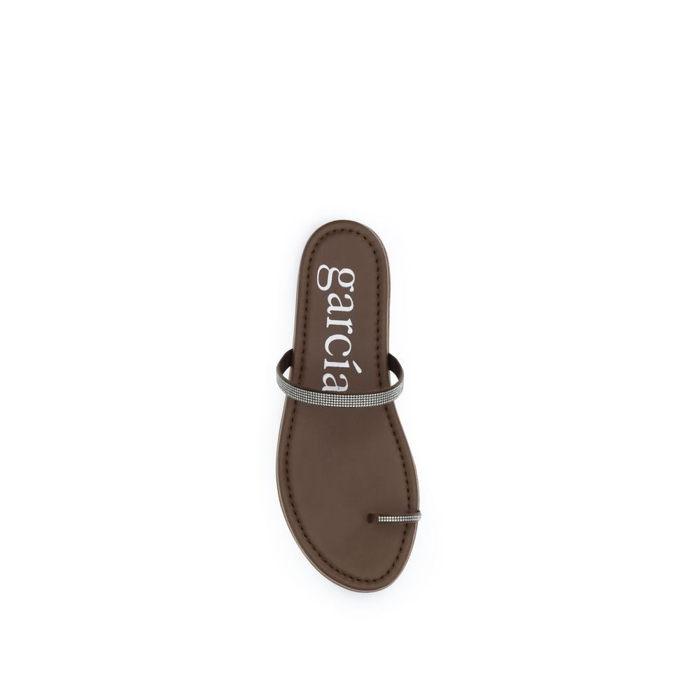 Pedro García Braune Sandalen aus Seide