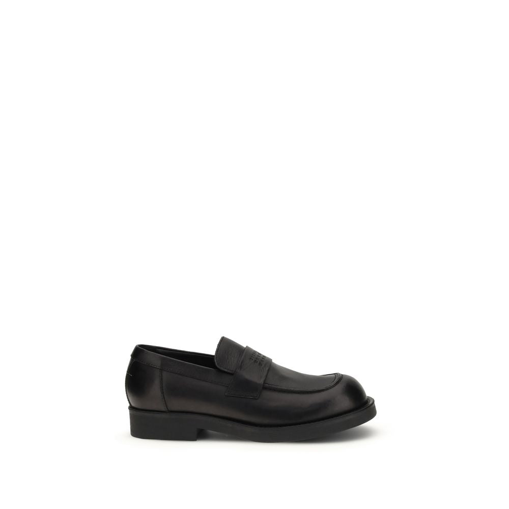 MM6 Black Bos Taurus Calf Leather Slip-on Loafers