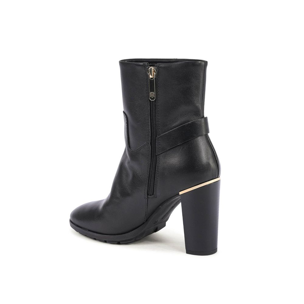 Tommy Hilfiger Schwarze Leder-Stiefeletten
