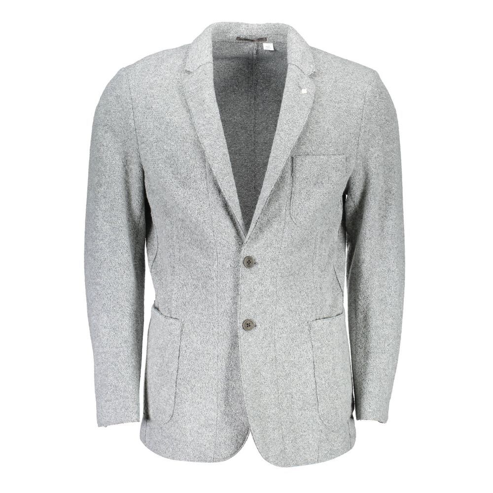Gant Grauer Blazer aus Polyester und Wolle