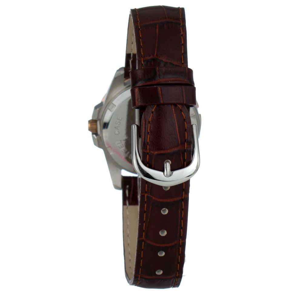 JUSTINA Braune Leder-Armbanduhr