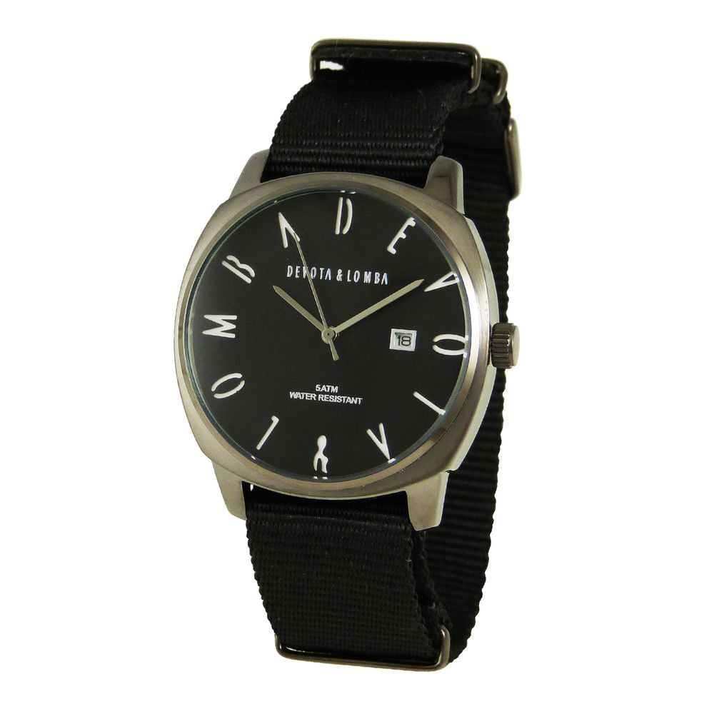 DEVOTA & LOMBA Schwarze Nylon-Armbanduhr