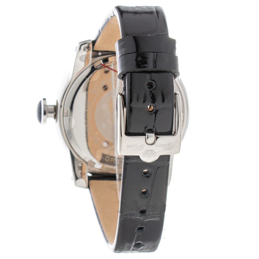GLAM ROCK Schwarze Lederkleideruhr