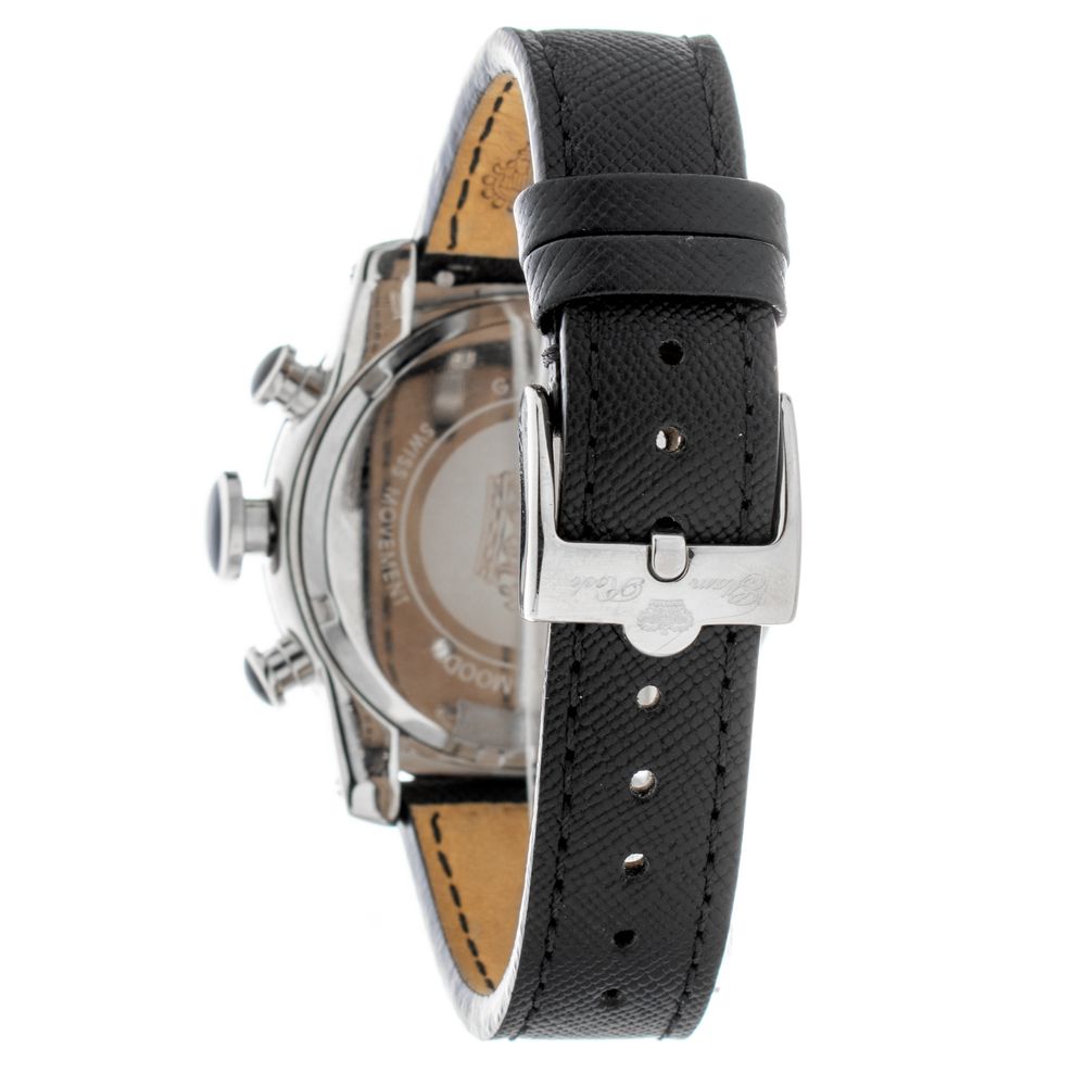GLAM ROCK Schwarze Lederkleid-Uhr