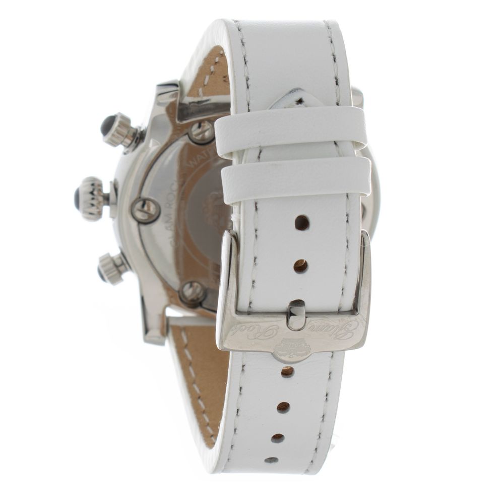 GLAM ROCK Schwarze Lederarmbanduhr