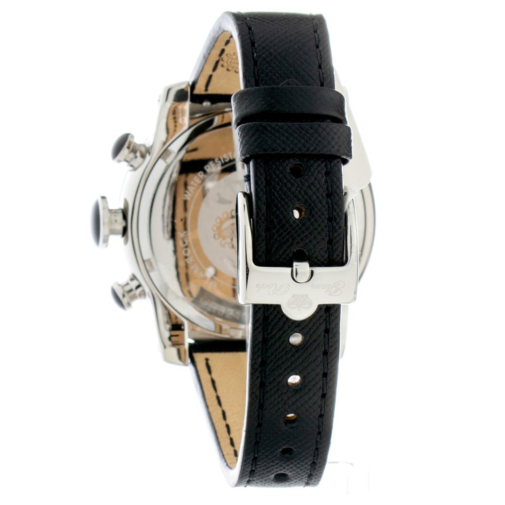 GLAM ROCK Schwarze Lederkleideruhr