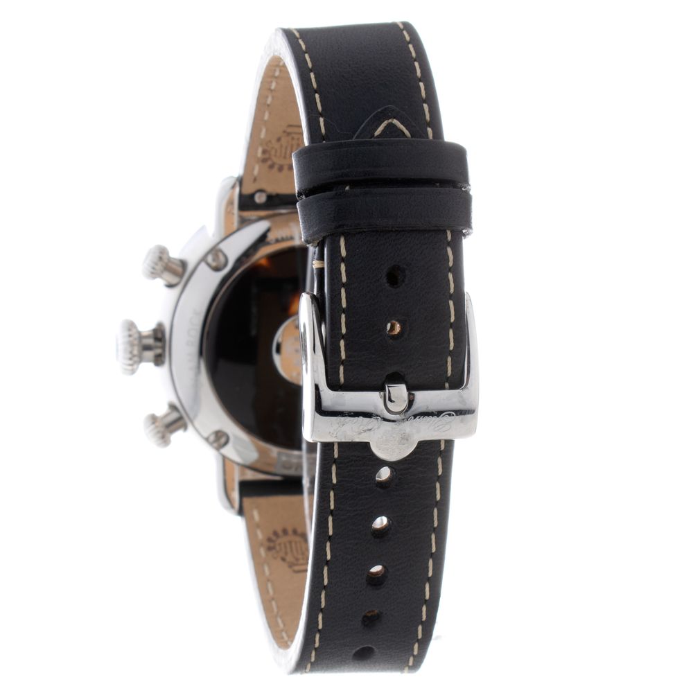GLAM ROCK Schwarze Lederkleideruhr