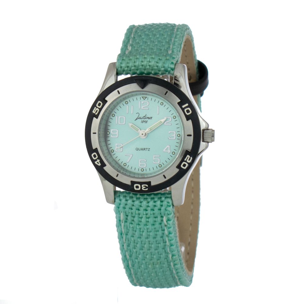 JUSTINA Zweifarbige Lederarmbanduhr